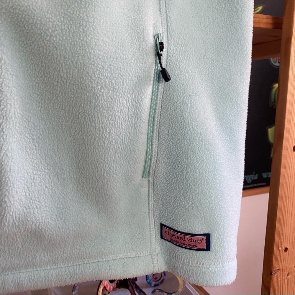 Vineyard Vines Light Blue Fleece Full Zip Vest Large - Picture 8 of 15
